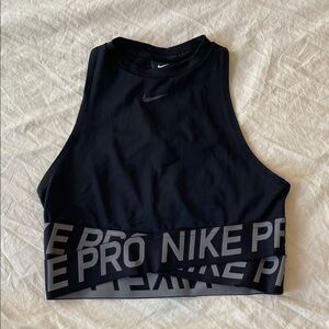 Nike Pro Women's Black cropped workout top